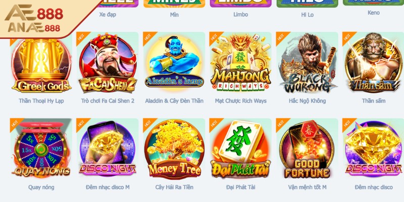 Trải nghiệm nhiều tựa game slots ăn khách nhất tại nhà cái